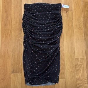AFRM Black Pencil Skirt with Red Dots